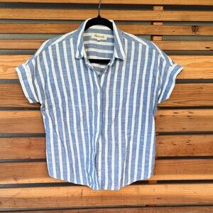 Madewell Blue and White Striped Shirt